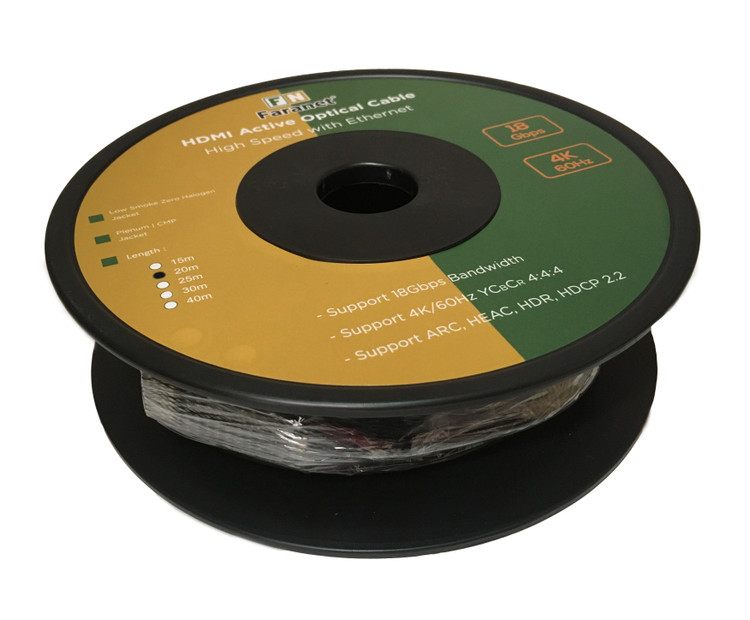 بسته بندی کابل HDMI v2.0 فیبر نوری فرانت 20 متری 4k