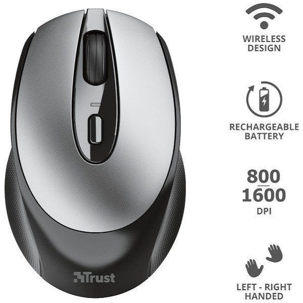 Trust Zaya Wrl Rchrgable Mouse BLK